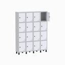 Ver imagem 3 de Armário Locker Guarda Volume Aço Light 16 Portas 138x179,5cm Verde/Cinza