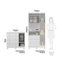 Ver imagem 4 de Quarto Infantil com Guarda Roupa 3 Portas e Cômoda 1 Porta com Janelas Mimo 100% MDF Espresso Móveis Branco/Brilho