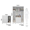 Ver imagem 4 de Quarto Infantil com Guarda Roupa 4 Portas e Cômoda 1 Porta com Janelas Mimo 100% Mdf Espresso Móveis