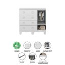 Ver mais imagens de Quarto Infantil com Guarda Roupa 4 Portas e Cômoda 1 Porta com Janelas Mimo 100% MDF Espresso Móveis Branco/Brilho