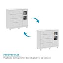 Ver imagem 6 de Quarto Infantil com Guarda Roupa 4 Portas e Cômoda 1 Porta com Janelas Mimo 100% Mdf Espresso Móveis