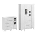 Ver imagem 3 de Quarto Infantil com Guarda Roupa 4 Portas e Cômoda 1 Porta com Janelas Mimo 100% Mdf Espresso Móveis