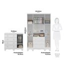 Ver imagem 4 de Quarto Infantil com Guarda Roupa 4 Portas e Cômoda 1 Porta com Janelas Mimo 100% MDF Espresso Móveis Branco/Brilho