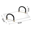 Ver imagem 2 de Bandeja de Acrílico Hara Kira com 2 Alças 31x21x11 Cm:alça Cor Preta