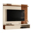 Ver imagem 5 de Home Suspenso Vegas 1,60m Tvs 65'' Nichos Painel Lateral Ripado com Porta Basculante - Perola