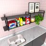 Prateleira Industrial Lavanderia Preto Area de Serviço Nicho Multi Uso Simples Estante Mdf - 1