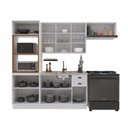 Ver imagem 3 de Armário de Cozinha Modulada Compacta Fidelitá Nara 100% MDF 4 Peças 270cm 12 Portas 2 Gavetas sem