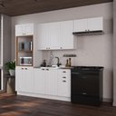 Ver imagem 1 de Armário de Cozinha Modulada Compacta Fidelitá Nara 100% MDF 4 Peças 270cm 12 Portas 2 Gavetas sem