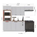 Ver imagem 4 de Armário de Cozinha Modulada Compacta Fidelitá Nara 100% MDF 4 Peças 270cm 12 Portas 2 Gavetas sem