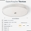 Ver imagem 2 de Plafon Safira 50cm Led 40w Multitemperatura 3000k 4000k 6500k Bivolt 3000lm Luminária Moderna