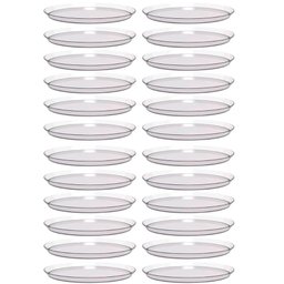 Kit 24 Bandejas Redondas 34cm Poliestireno Doce Salgado Buffet Incolor Crippa Glassy - 1