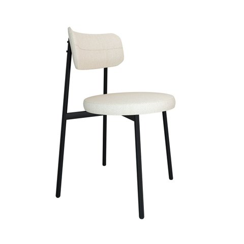 Cadeira Kyta Fixa com 4 Pés 50 x 44,7 x 83,8 cm com 1 Unidade Branco/Palha/Preto