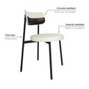 Ver imagem 5 de Cadeira Kyta Fixa com 4 Pés 50 x 44,7 x 83,8 cm com 1 Unidade Branco/Palha/Café/Preto