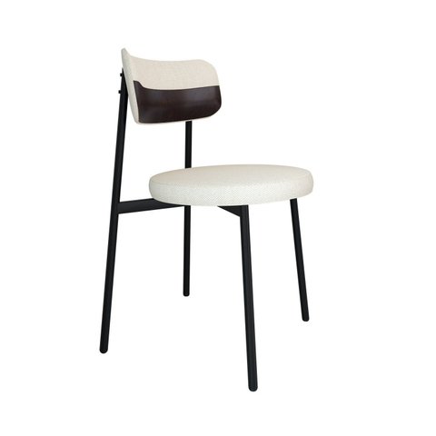 Cadeira Kyta Fixa com 4 Pés 50 x 44,7 x 83,8 cm com 1 Unidade Branco/Palha/Café/Preto