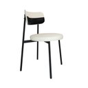 Ver imagem 1 de Cadeira Kyta Fixa com 4 Pés 50 x 44,7 x 83,8 cm com 1 Unidade Branco/Palha/Preto