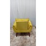 Kit 02 Poltrona Decorativa Opala + Puff Redondo Suede Amarelo- Pandora Decor - 4