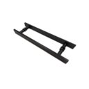 Ver imagem 1 de Puxador H duplo 40x30cm reto barra chata para porta de vidro e portão - Preto