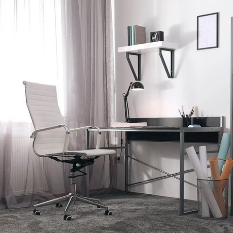 Kit 2 Cadeiras Office Giratória Manhattan Presidente Pu Várias Cores Braços Fixos - Fratini