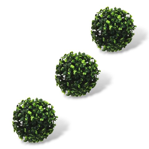 Kit 3 Buchinho Topiaria Bola Grama Artificial Decorativa 12cm
