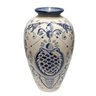 Vaso Ceramica Pintado a Mao Arabesco Abacaxi Luiz Salvador - 1