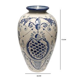 Vaso Ceramica Pintado a Mao Arabesco Abacaxi Luiz Salvador - 3