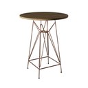 Ver imagem 5 de Jogo Mesa Bistrô Eames Tampo Amêndoa 60Cm 3 Banquetas Amarela Base Ferro Cobre - Cor: Amendoa