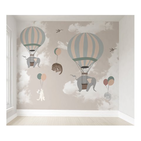 Papel de parede balãozinho menina infantil para quarto de bebê M² PP67