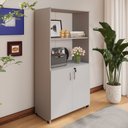Ver imagem 2 de Armário Estante New City 2 Portas 80 cm Cinza Cristal Gebb Work