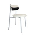 Ver imagem 1 de Cadeira Kyta Fixa com 4 Pés 50 x 44,7 x 83,8 cm com 2 Unidades Branco/Palha/Preto