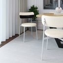 Ver imagem 3 de Cadeira Kyta Fixa com 4 Pés 50 x 44,7 x 83,8 cm com 2 Unidades Branco/Palha/Preto