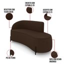 Ver imagem 3 de Sofá 3 Lugares Orgânico 180cm Pé Ferro Preto Morgan Suede Marrom D03 - D’Rossi