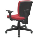 Ver imagem 7 de Kit 3 Cadeiras de Escritório Executiva Office Giratória Preto Baixa Flexi P03 Vinil Vermelho - Lyam