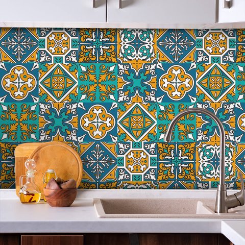 Adesivo de Azulejo Marroquino Arte Destaque
