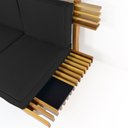 Ver imagem 3 de Sofá 2 Lugares Xangai Madeira Nobre Preto Sala Moderna