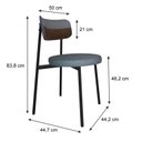 Ver imagem 4 de Cadeira Kyta Fixa com 4 Pés 50 X 44,7 X 83,8 Cm com 4 Unidades