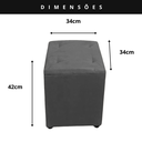 Ver imagem 2 de Puff Bau Quadrado Decoração Guarda Brinquedos Assento - Cinza