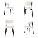 Ver imagem 1 de Cadeira Kyta Fixa com 4 Pés 50 x 44,7 x 83,8 cm com 4 Unidades Branco/Palha/Preto