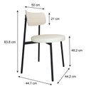 Ver imagem 4 de Cadeira Kyta Fixa com 4 Pés 50 x 44,7 x 83,8 cm com 4 Unidades Branco/Palha/Preto