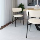 Ver imagem 3 de Cadeira Kyta Fixa com 4 Pés 50 x 44,7 x 83,8 cm com 4 Unidades Branco/Palha/Preto