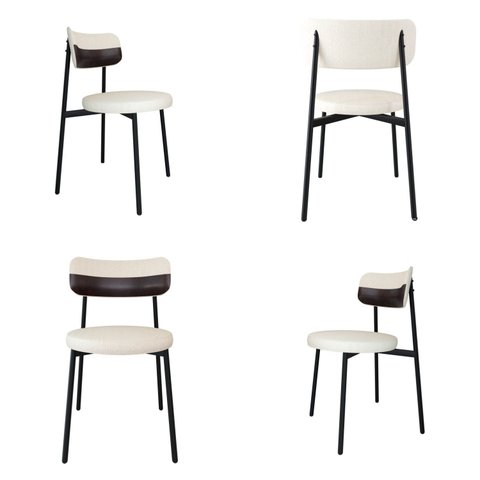 Cadeira Kyta Fixa com 4 Pés 50 x 44,7 x 83,8 cm com 4 Unidades Branco/Palha/Café/Preto