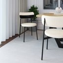 Ver imagem 3 de Cadeira Kyta Fixa com 4 Pés 50 x 44,7 x 83,8 cm com 4 Unidades Branco/Palha/Preto