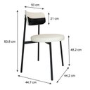 Ver imagem 4 de Cadeira Kyta Fixa com 4 Pés 50 x 44,7 x 83,8 cm com 4 Unidades Branco/Palha/Preto