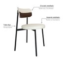 Ver imagem 5 de Cadeira Kyta Fixa com 4 Pés 50 x 44,7 x 83,8 cm com 4 Unidades Branco/Palha/Whisky/Preto