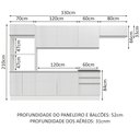 Ver imagem 3 de Cozinha Completa 100% MDF Madesa Acordes 330006 com Armário e Balcão Frentes Branco Brilho Cor:Branc