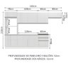 Cozinha Completa 100% MDF Madesa Acordes 330006 com Armário e Balcão Frentes Branco Brilho Cor:Branc - 3