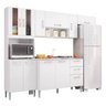 Armário de Cozinha Compacta Completa 244cm Balcão e Pia Inox Livy P11 Branco - Mpozenato - 1