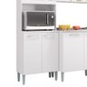 Armário de Cozinha Compacta Completa 244cm Balcão e Pia Inox Livy P11 Branco - Mpozenato - 5