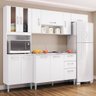 Armário de Cozinha Compacta Completa 244cm Balcão e Pia Inox Livy P11 Branco - Mpozenato - 2
