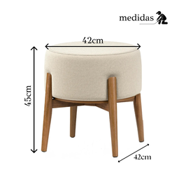 Puff Dual Assento em Linho Premium Palha com Pés Sofisticação e Conforto:verde - 6