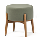 Ver imagem 5 de Puff Dual Assento em Linho Premium Palha com Pés Sofisticação e Conforto:verde